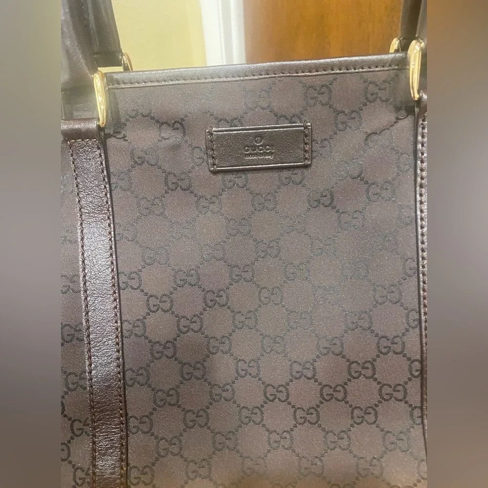Gucci GG Brown Canvas Tote/Hand Bag 257302 204991 NWOT - Picture 5 of 16